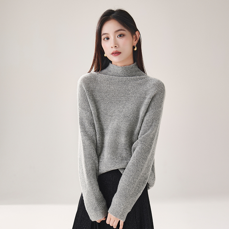 索菲丝尔冬季保暖高领毛衣长袖秋冬女上衣时尚宽松慵懒显瘦448005