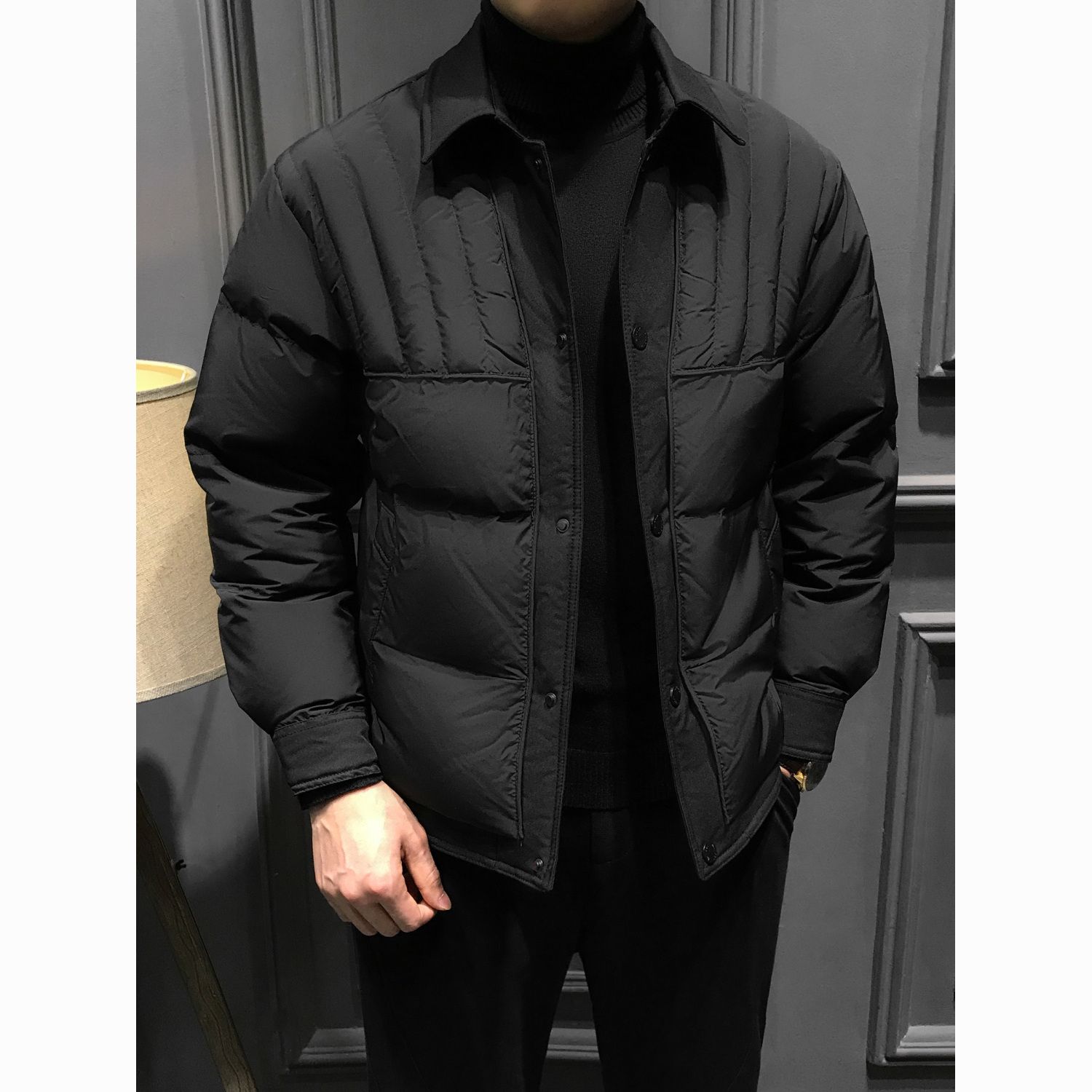 冬季2023新款翻领男青年棉服秋冬休闲宽松外套商务爆款男装