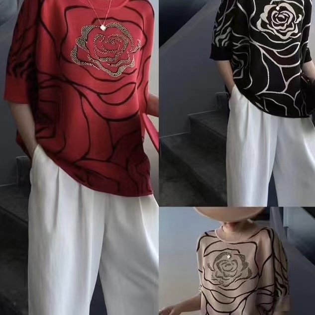 【朱帝新品】五色玫瑰均码打底衫