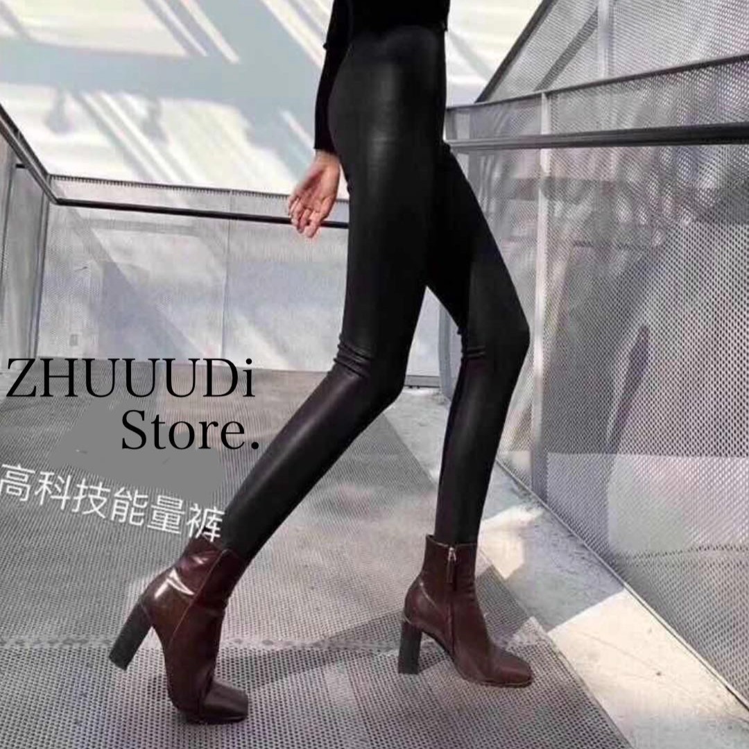 【朱帝家】显瘦百搭黑色热能裤（薄绒款）