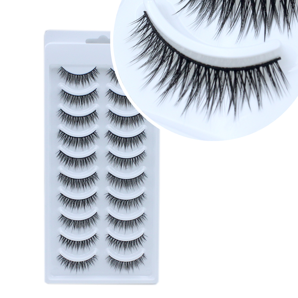 LUCK LULU十对装001假睫毛 影楼舞台妆演出妆用交叉浓密