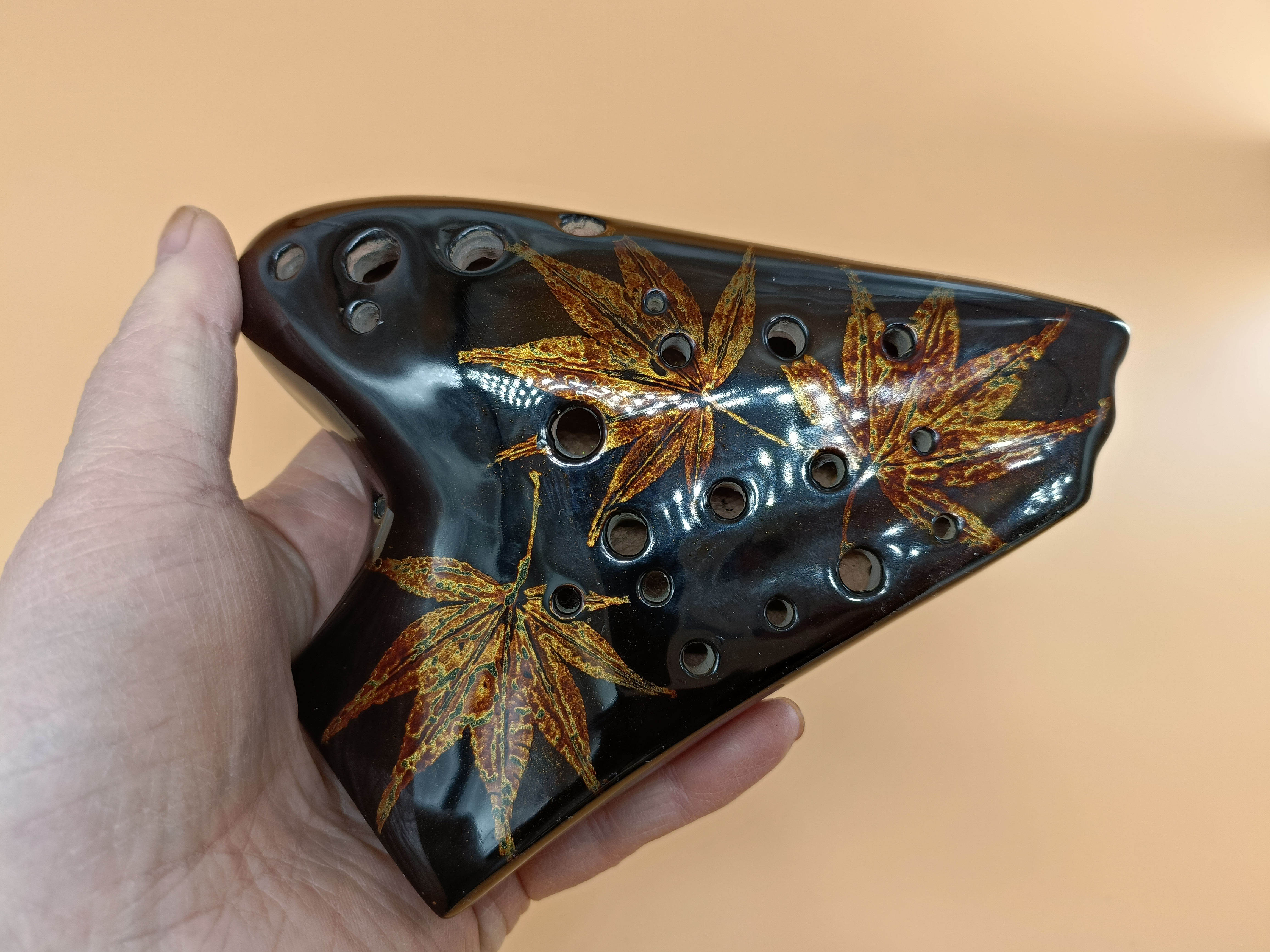 三管AC调大漆陶笛中音C调掌中宝音准演奏型陶笛