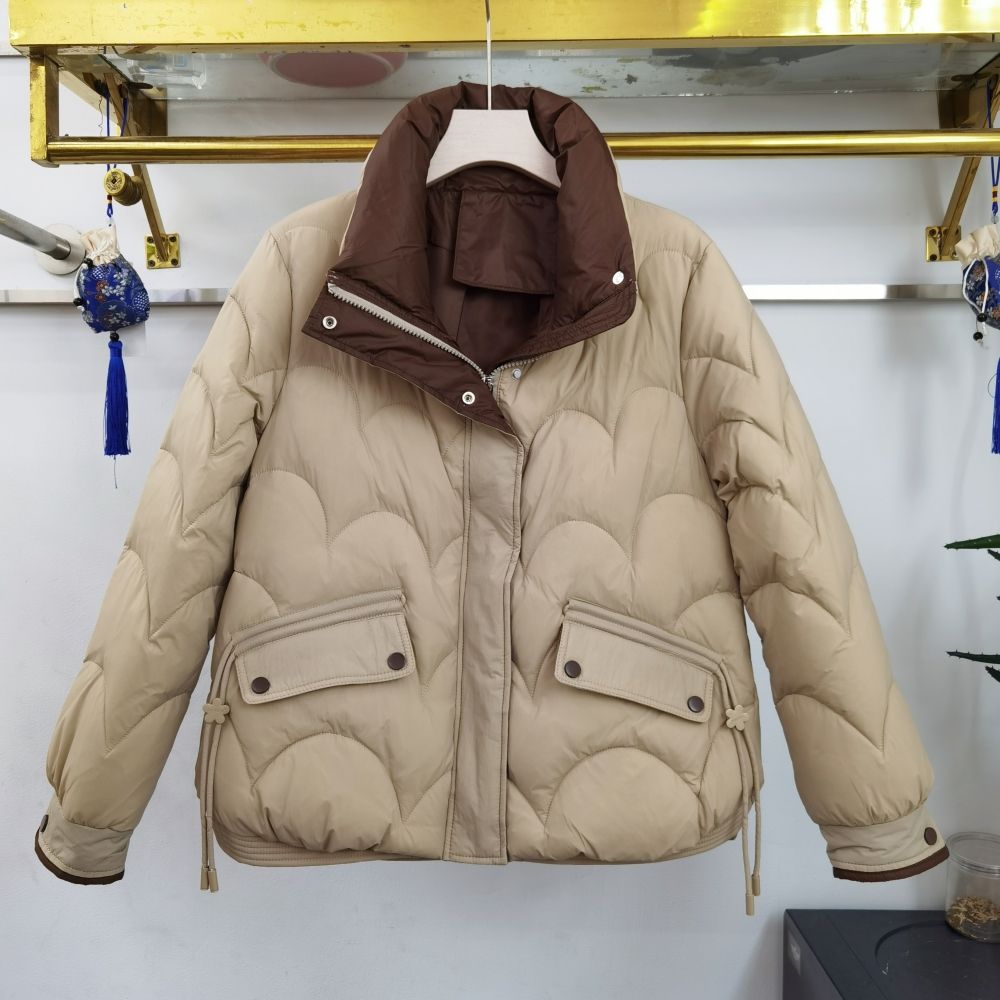 雅鹿羽绒服洋气立领短款羽绒服女2024冬季新款小个子修身显瘦白鸭