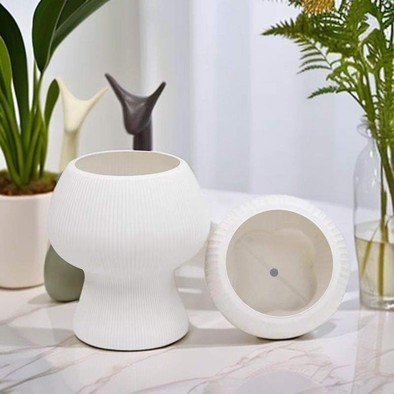 创意蘑菇花盆奶油风ins简易蝴蝶兰绿萝栀子花营养用桌面多肉花盆