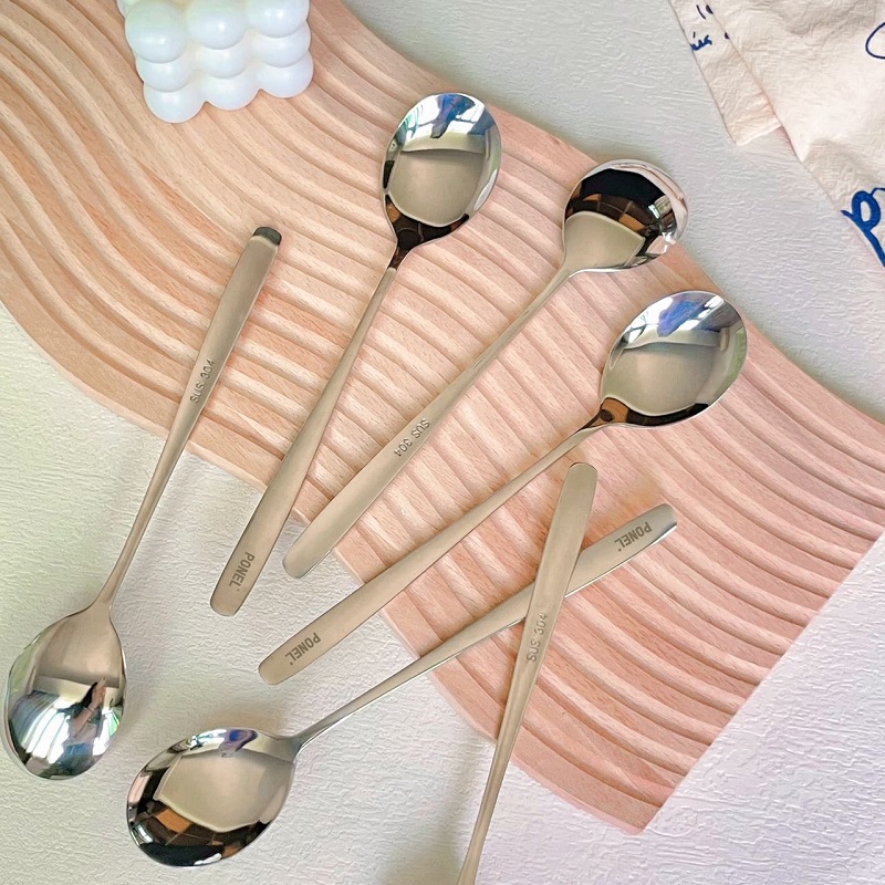 派能304不锈钢汤匙网红可爱勺子韩式长柄汤勺圆勺创意吃饭精致