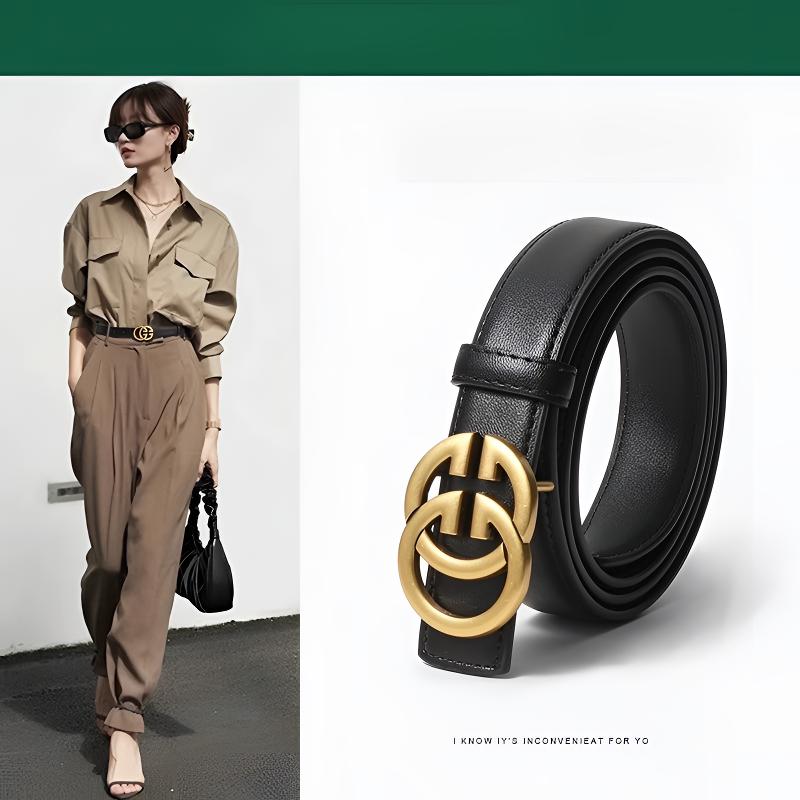 Semalam皮带装饰新款女士设计感小众牛皮真皮黑色ins百搭牛仔裤带