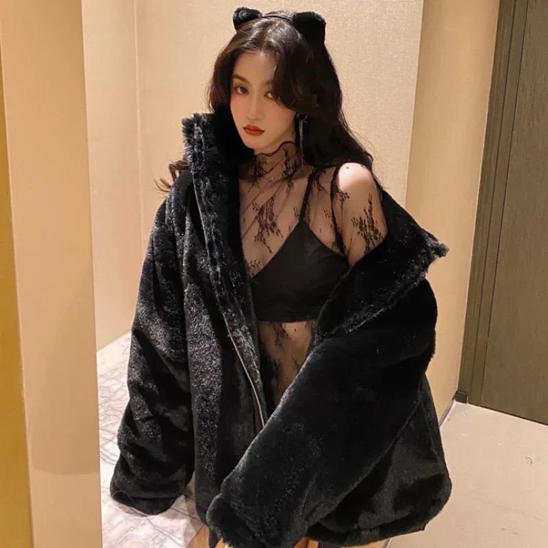 网红百搭半高领显胸蕾丝气质性感网袖打底气质透视上衣