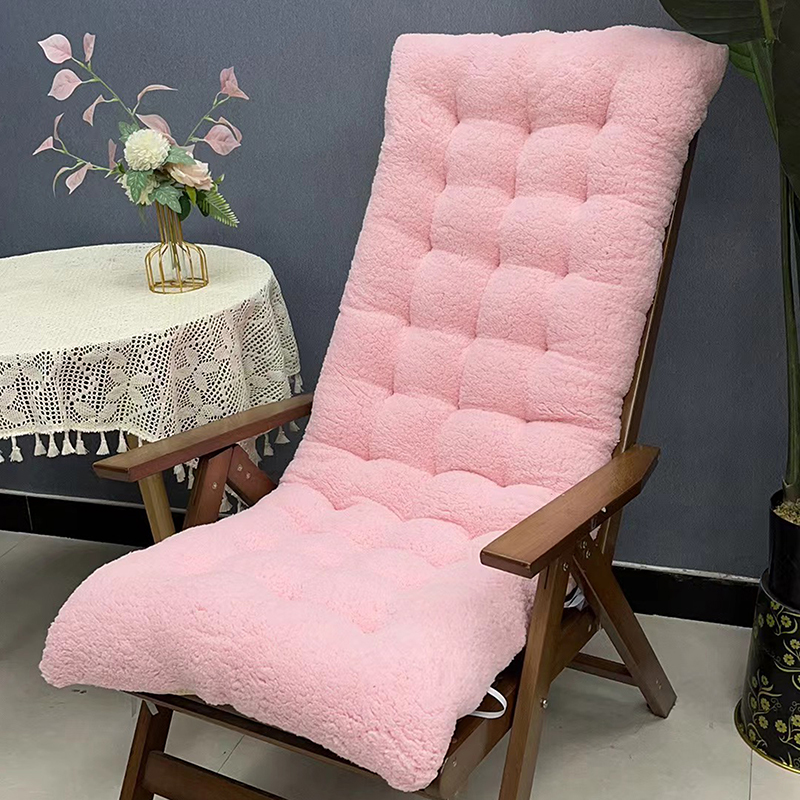 冬季加厚羊羔绒躺椅垫子秋冬季沙发通用棉垫休闲椅竹椅座靠背垫