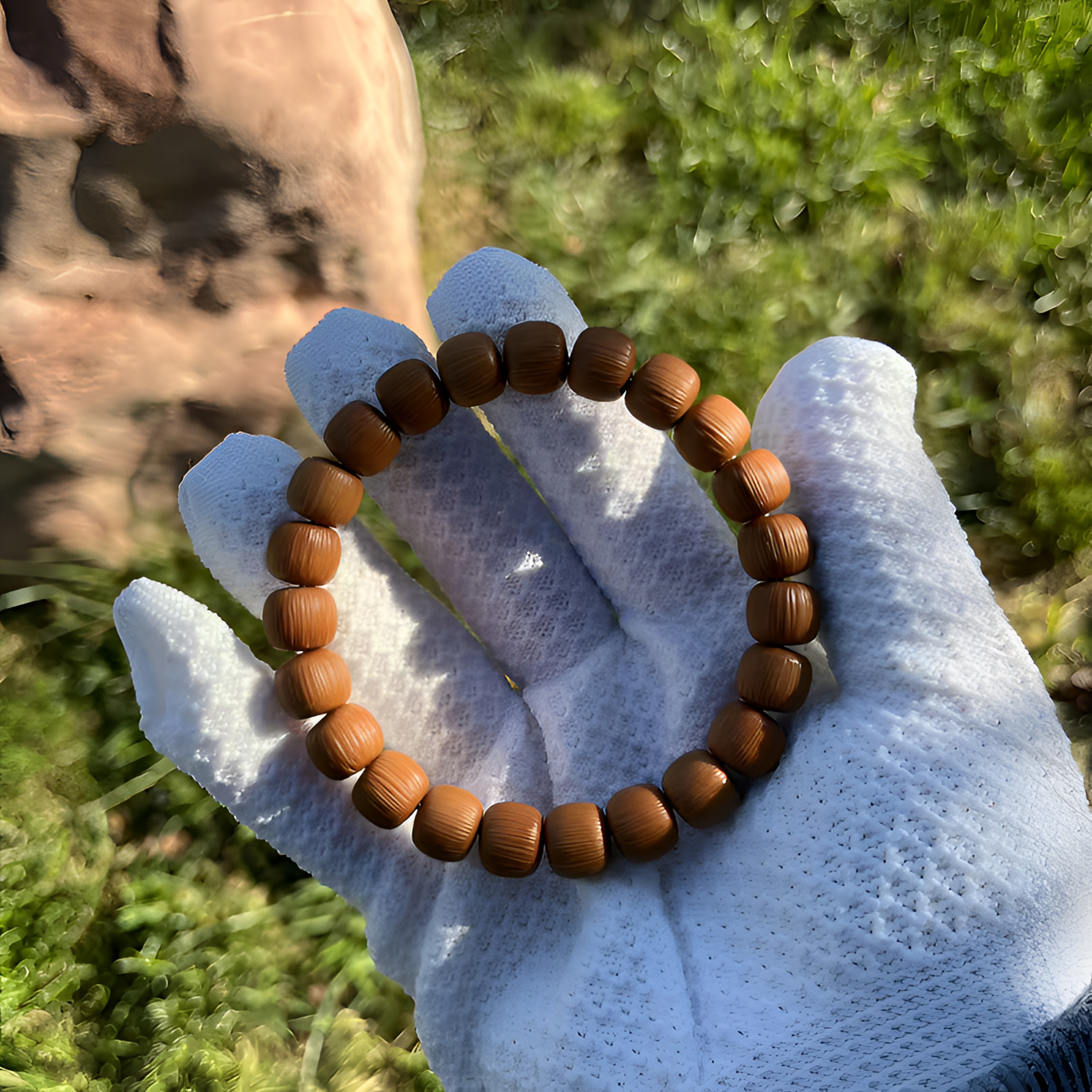 手工磨砂短轴哑光 山峦 老型型猴头手串  返油