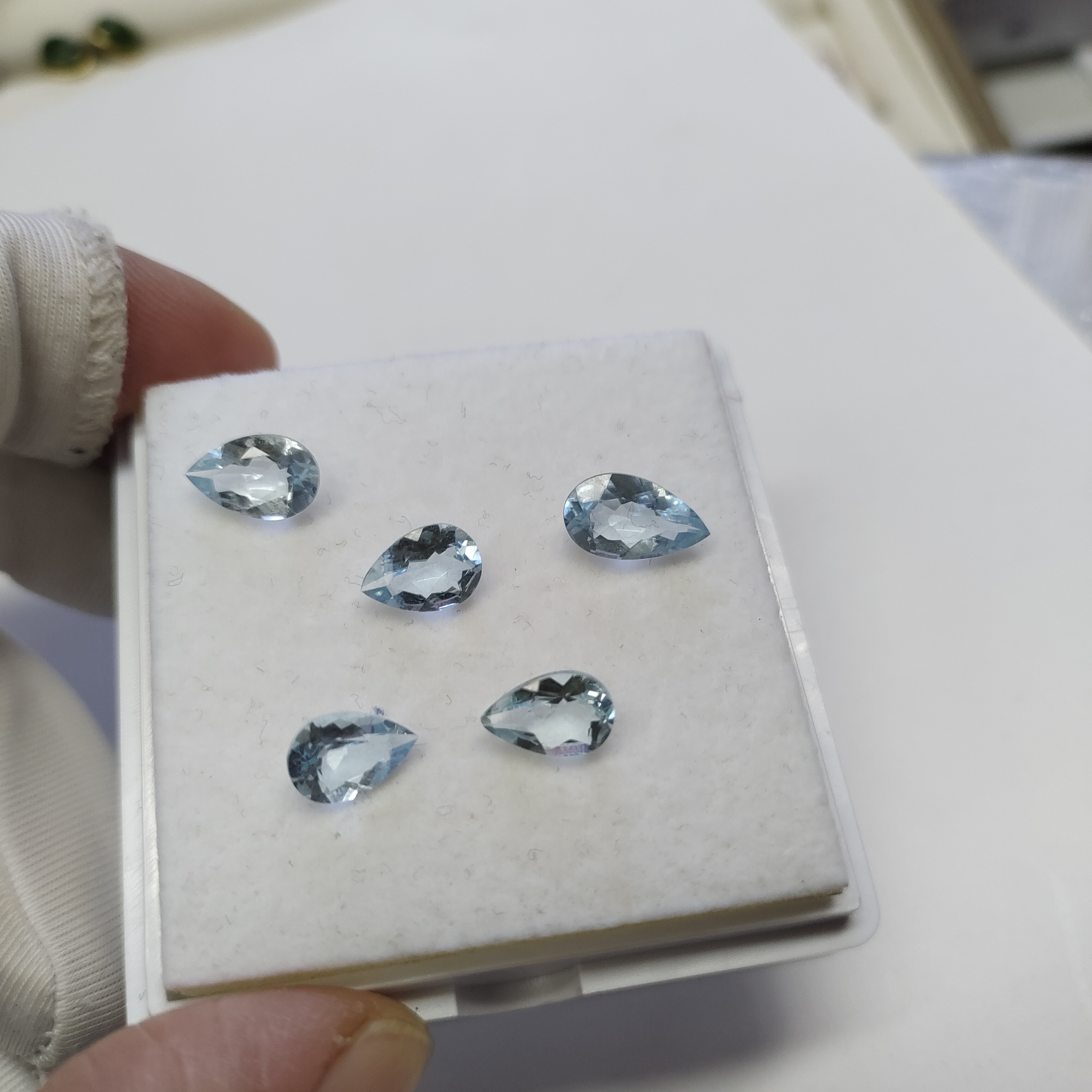 亏米放漏海蓝宝裸石多样性随机发一颗精美水滴形蓝色