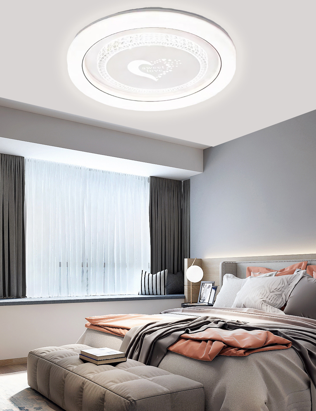 吸顶灯卧室吸顶灯简约大气餐厅书房圆形三防LED房间阳台主卧次卧