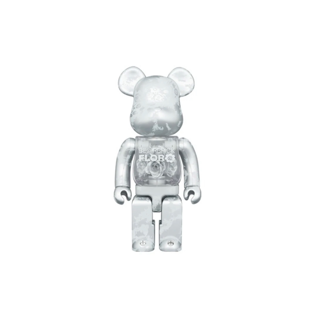 Bearbrick 积木熊  Flora 银色玫瑰 400%