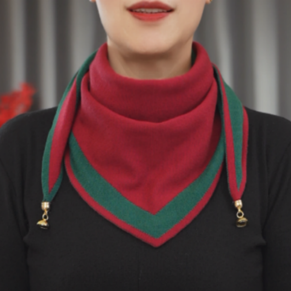 【新芳】【针织磁扣三角巾】多功能磁扣百搭新款保暖护颈洋气装饰围巾