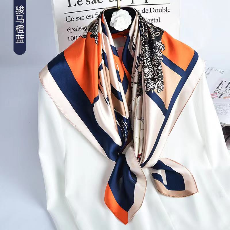 【新款新品】女春秋款洋气时尚韩国百搭装饰丝巾薄款围巾方巾气质