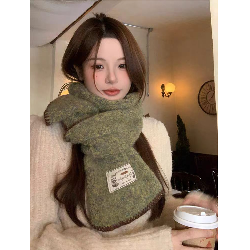 含羊毛流光风针织围巾女秋冬季2025新款韩系氛围感百搭加厚围脖