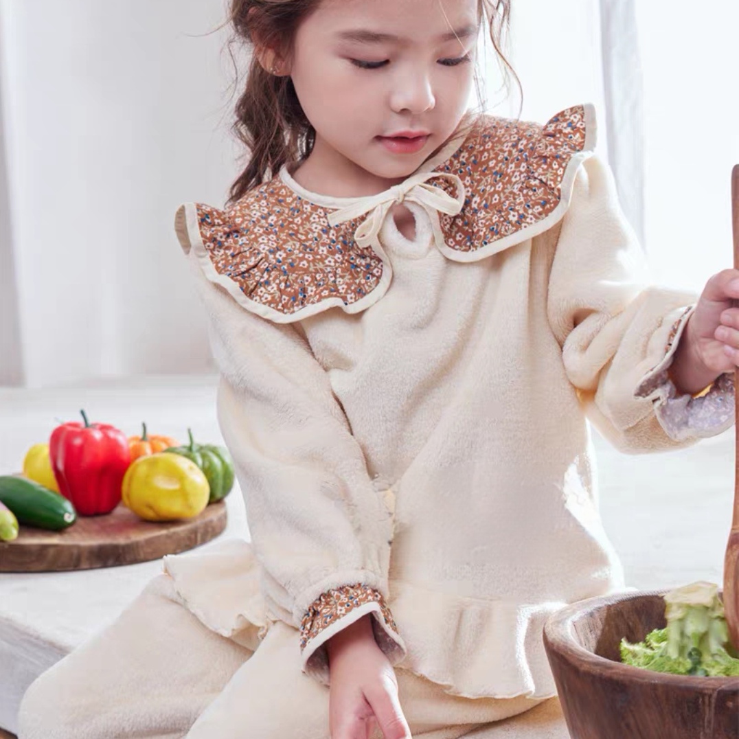 儿童家居秋冬款法兰绒男童女童甜美可爱