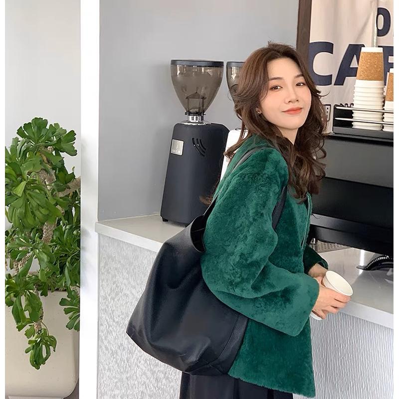 秋冬新款大码女款宽松毛毛外套6008