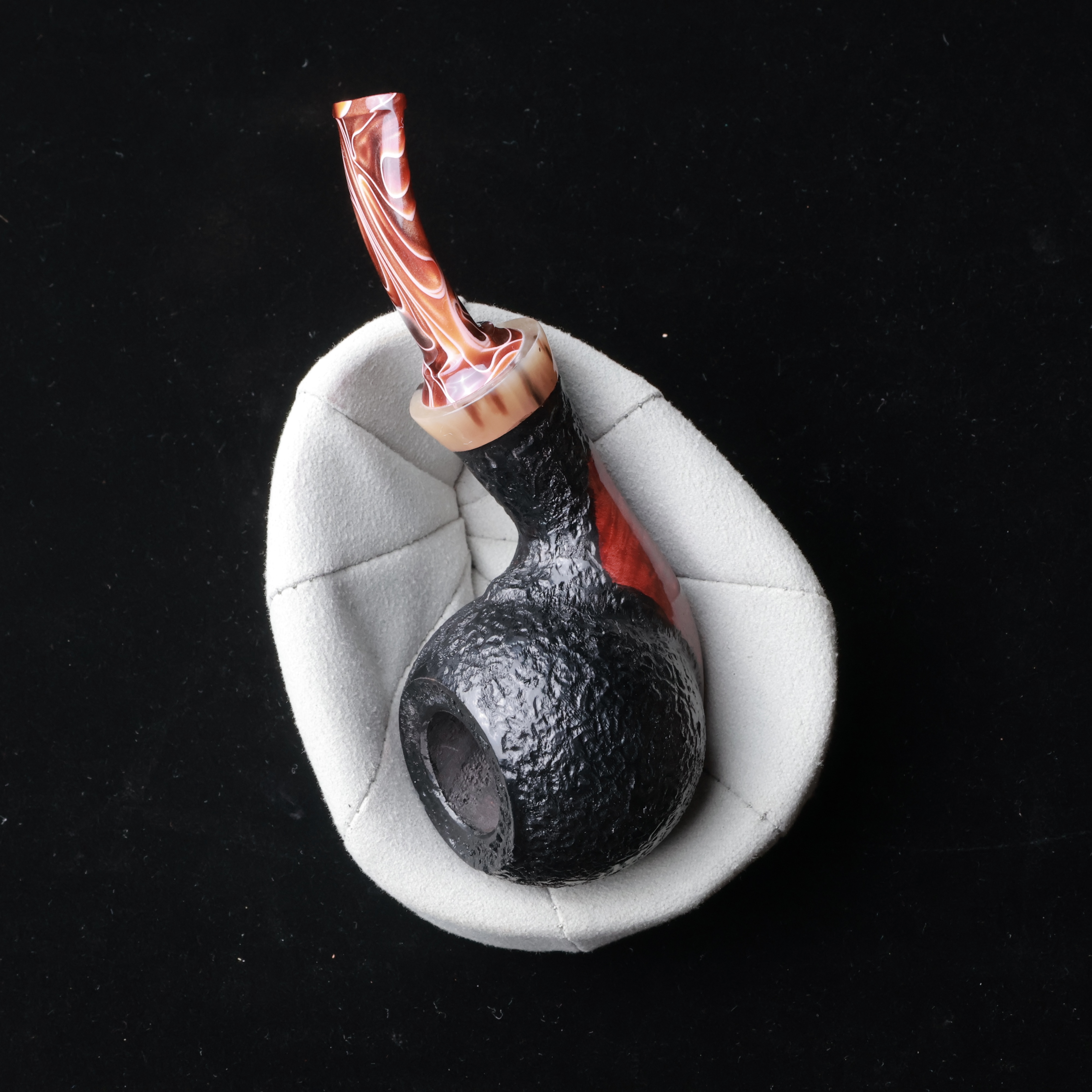 石楠木手工烟斗 龙爪蛋空腔大气室 带坎伯兰斗嘴 带全套配件 