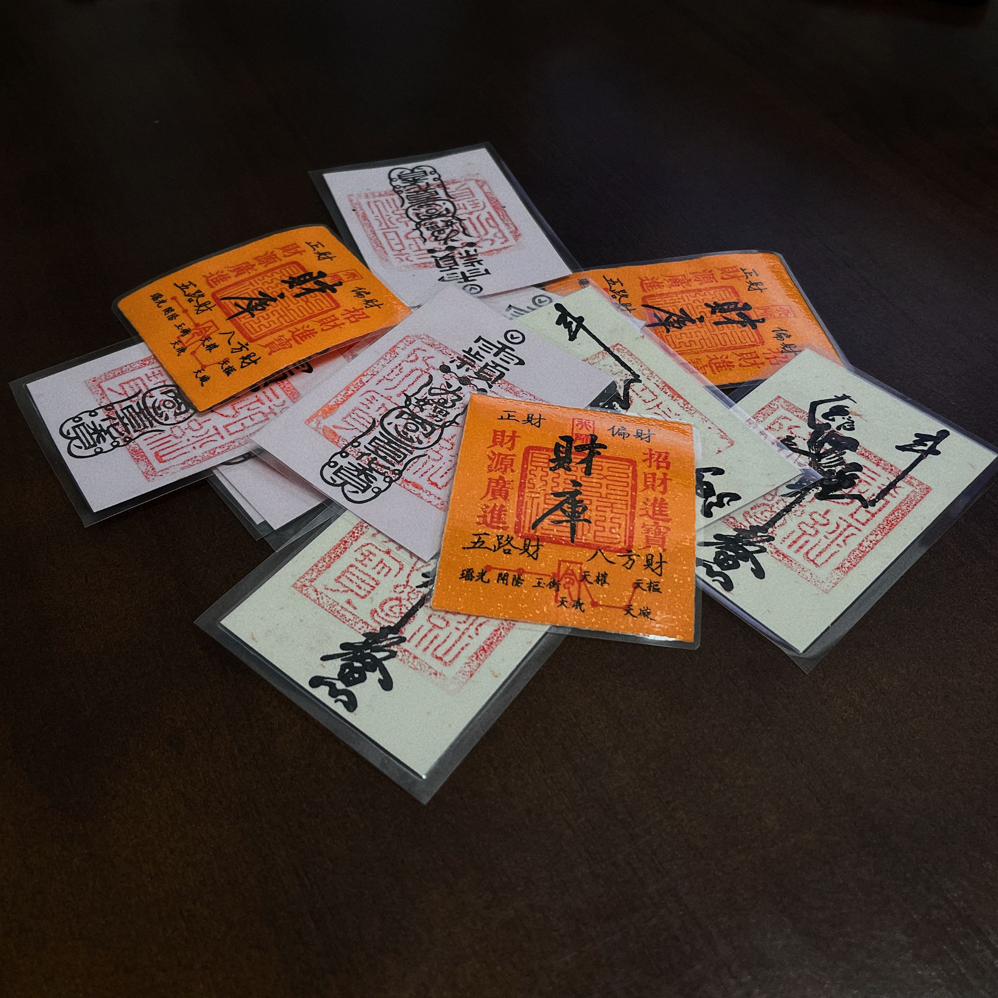 三色艺术字书签手机装饰卡片手作书签