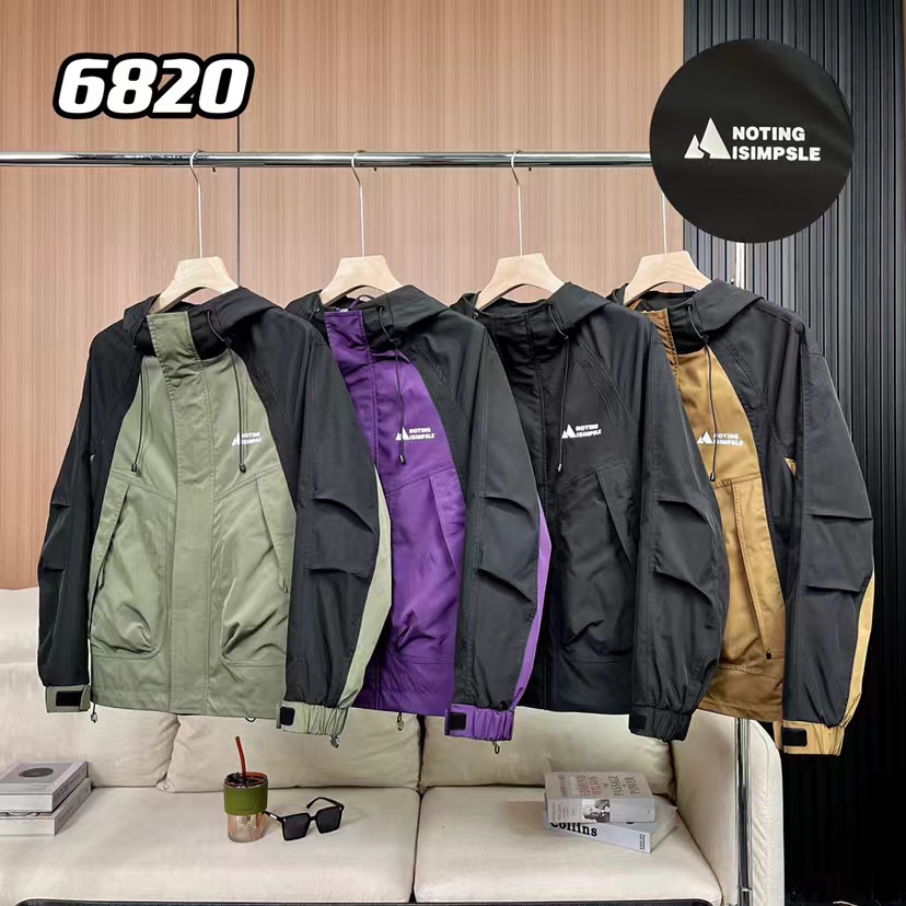 6820-秋季男士百搭休闲时尚外套上衣外穿长袖潮牌宽松外套