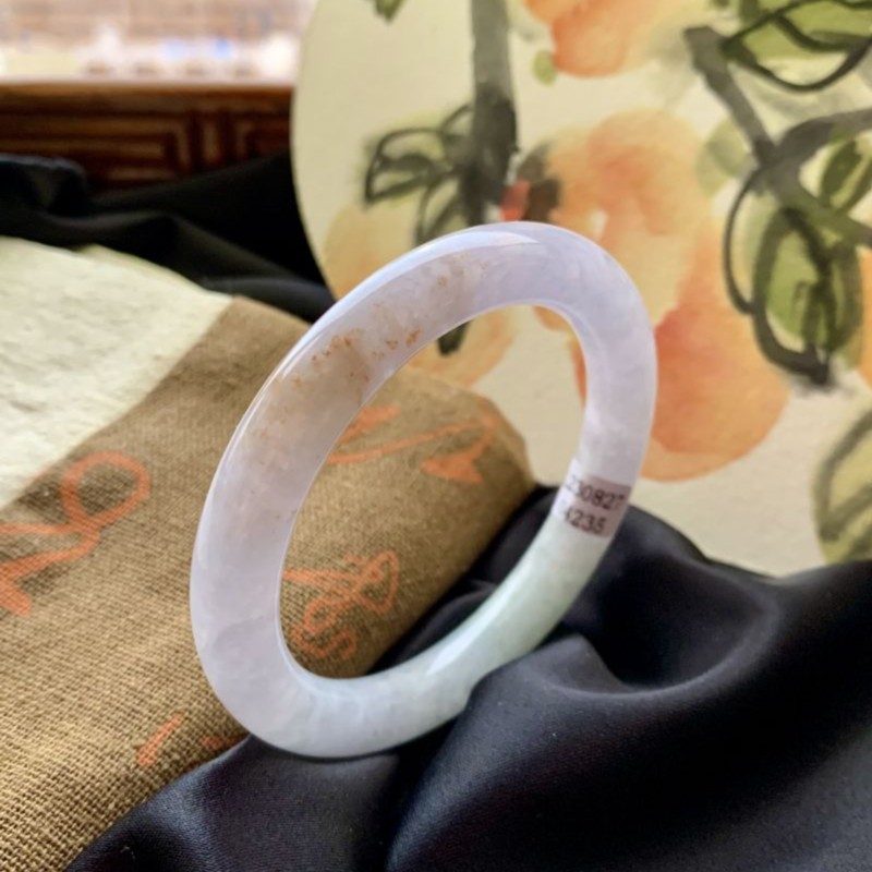 圆条翡翠手镯圈口5657编号4235