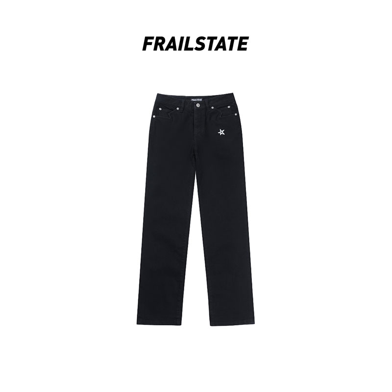 FRAIL STATE星星黑色牛仔裤休闲裤时尚高腰