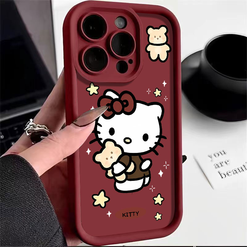 全包个性凯蒂猫适用苹果15手机壳iphone15promax气囊12硅胶14/13
