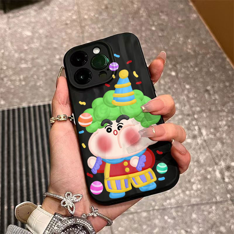 褶皱款马戏团小新适用苹果15手机壳iphone15promax防摔12/14/13/x