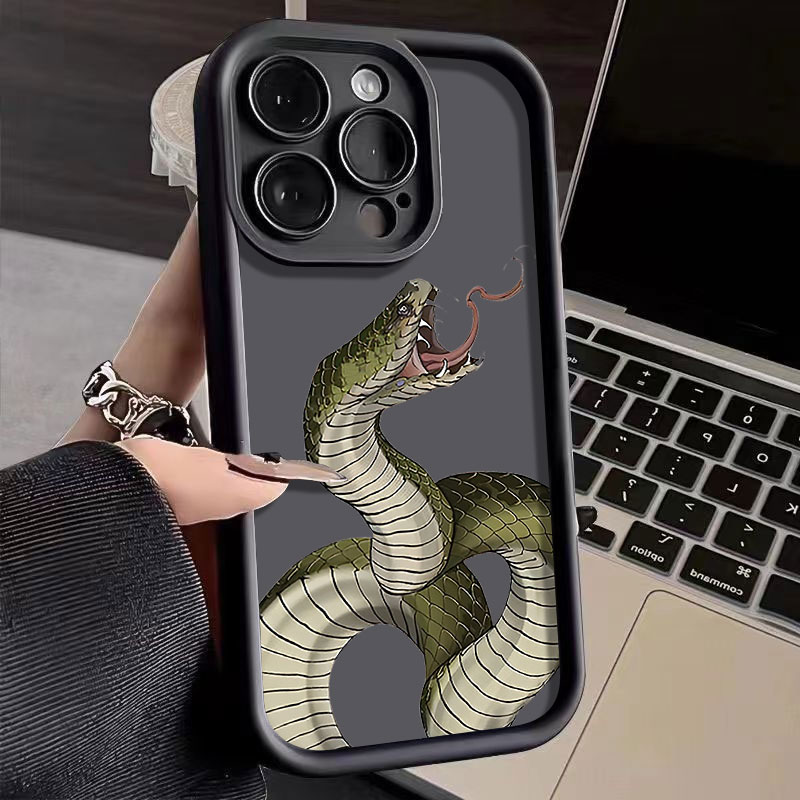 全包个性大蛇适用苹果15手机壳iphone15promax气囊12硅胶14/13