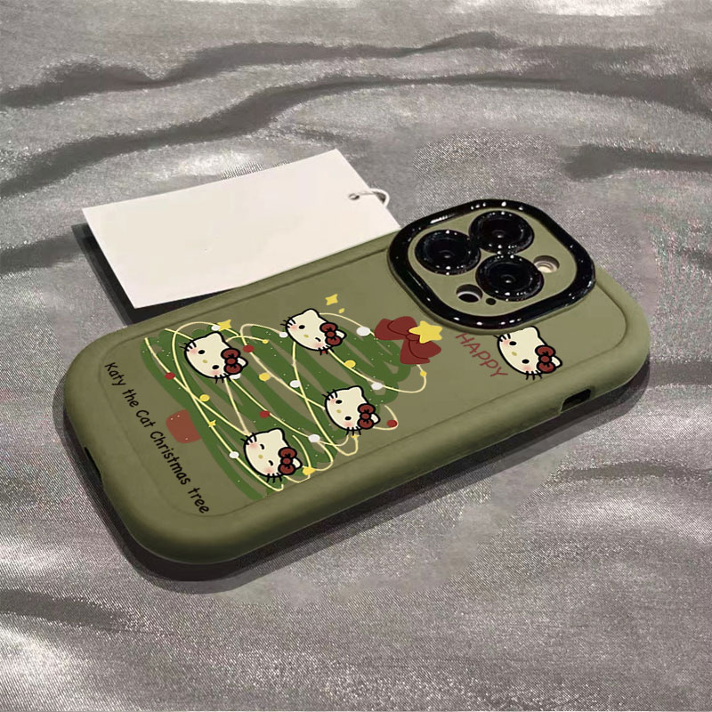 高级感凯蒂圣诞树适用苹果15promax手机壳iphone14全包13/12/11/x