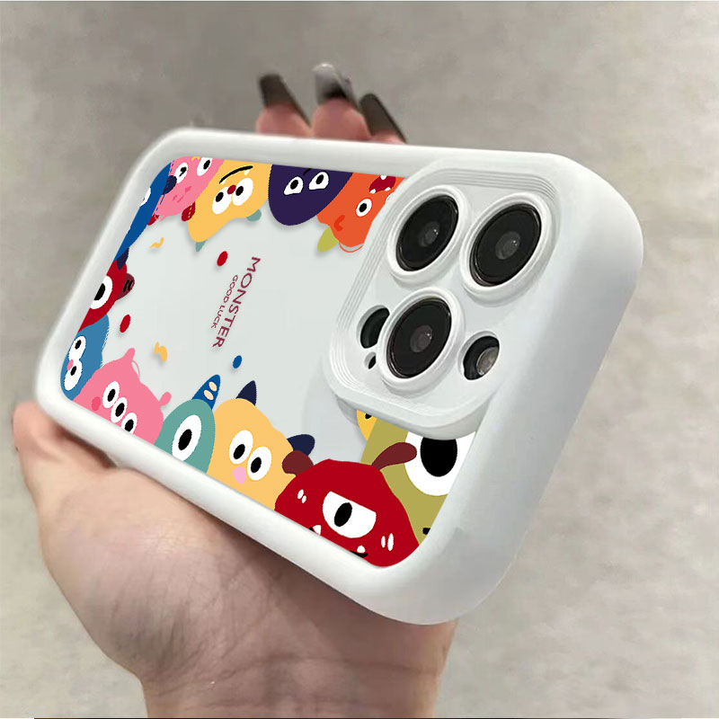 全包涂鸦小怪兽适用苹果15手机壳iphone15promax气囊12硅胶14/13