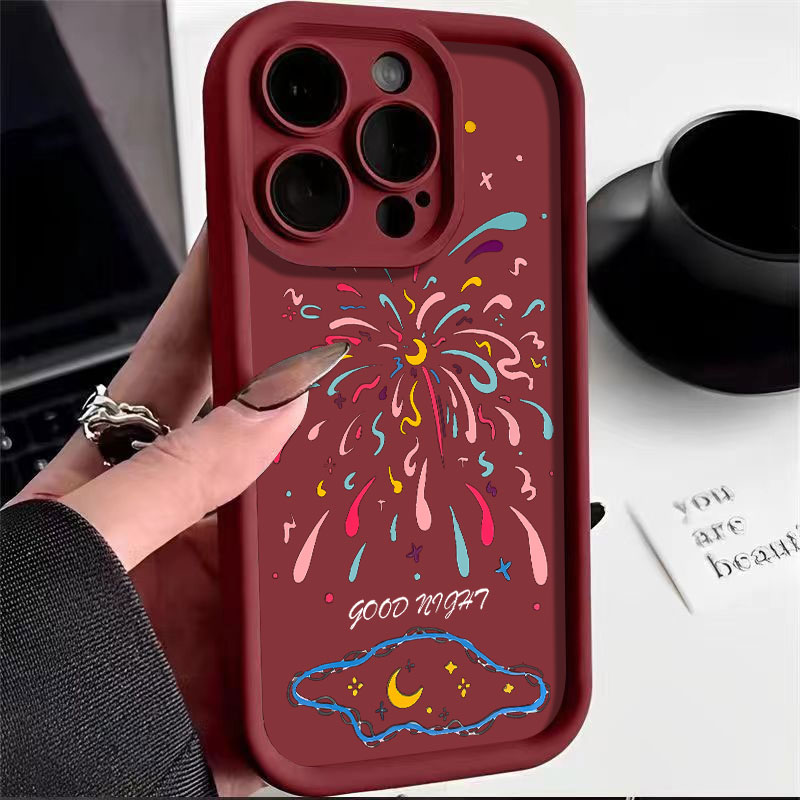 全包创意烟花适用苹果15手机壳iphone15promax气囊12硅胶14/13