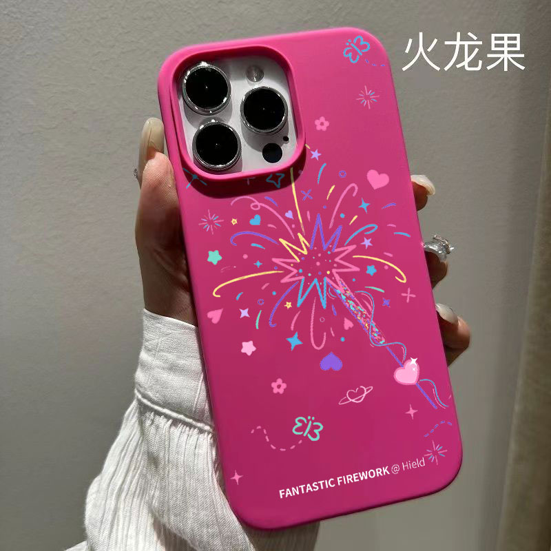 个性烟花苹果15/14pro手机壳13promax液态iPhone8plus/11硅胶xr