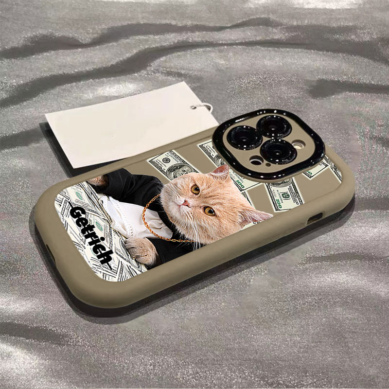 高级感气质猫咪适用苹果15promax手机壳iphone14全包13/12/11/x