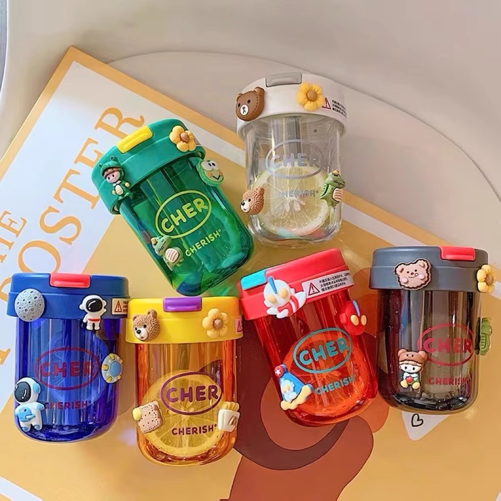 带吸管高颜值成人学生儿童杯子可爱耐摔颜色随机【手机座厂家提供】