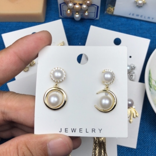 淡水珍珠耳饰银S925镶嵌