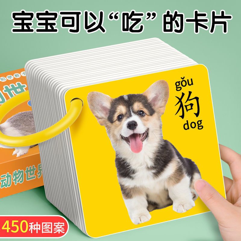 儿童早教认知卡片识字卡宝宝益智玩具启蒙动物数字0—6岁儿童