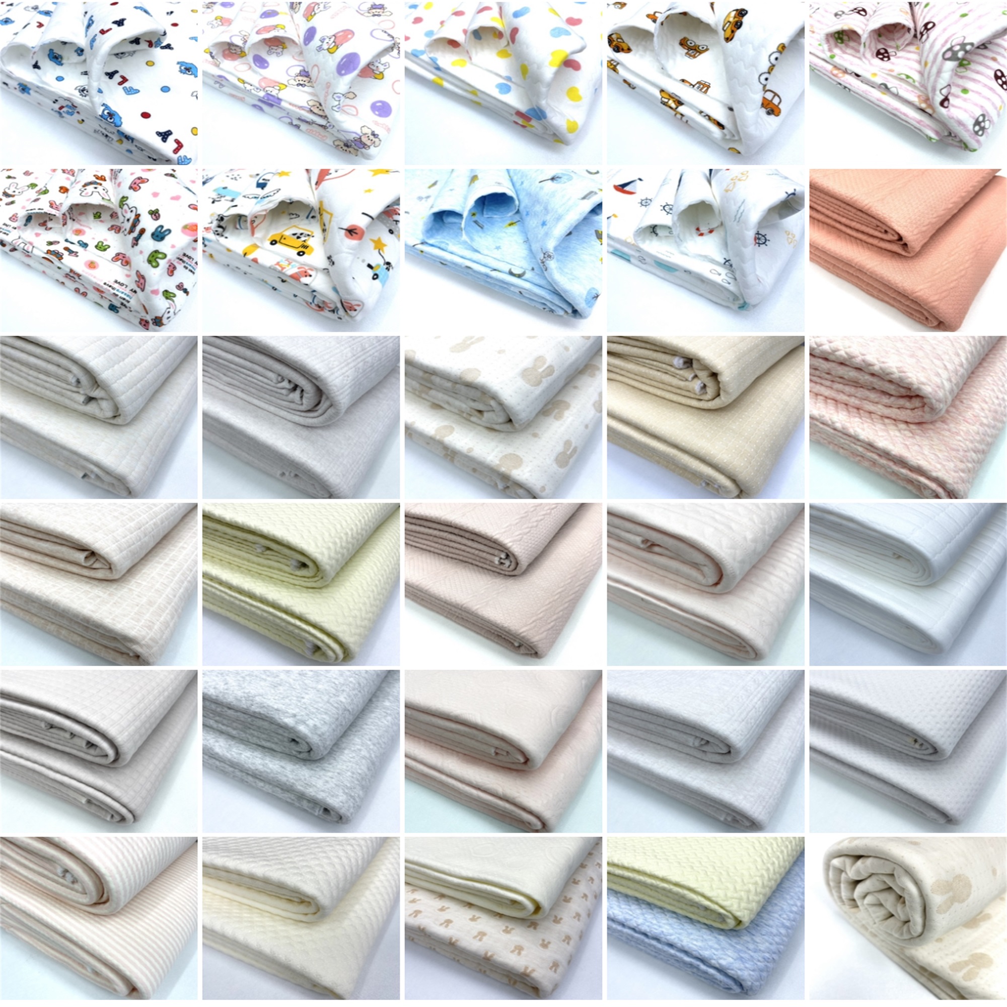 宝宝婴儿三层夹棉保暖面料卡通提花 保暖衣帽衫包被睡袋柔软亲肤