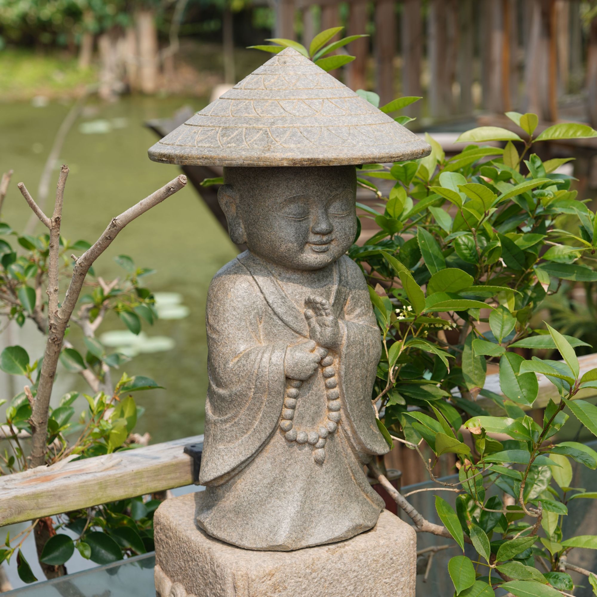 施礼沙弥中式复古禅意茶室庭院摆件