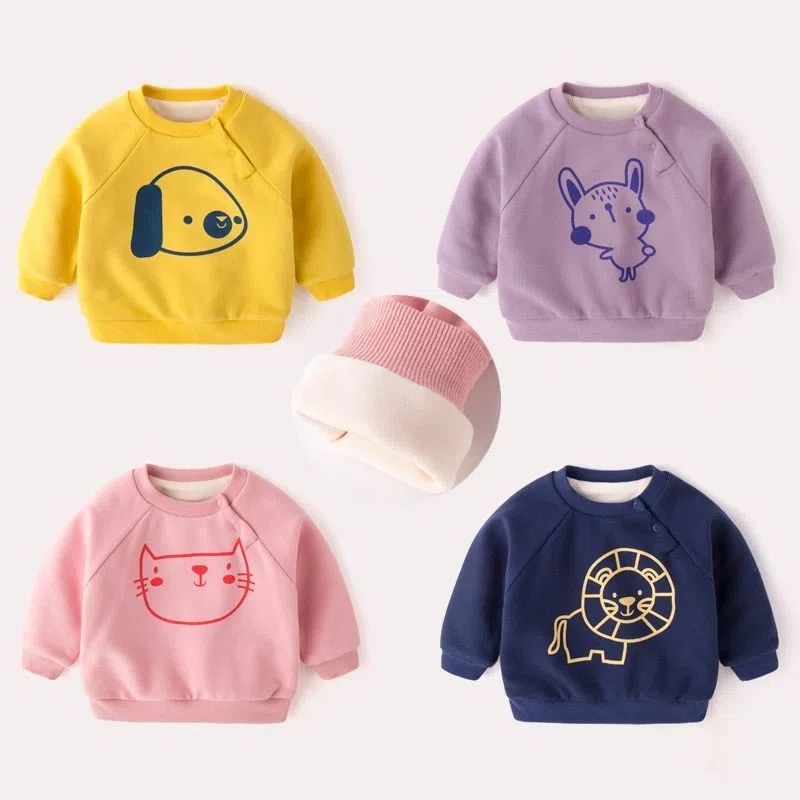 宝宝卫衣加绒婴儿秋冬加厚女童上衣0一3岁婴幼儿衣服男