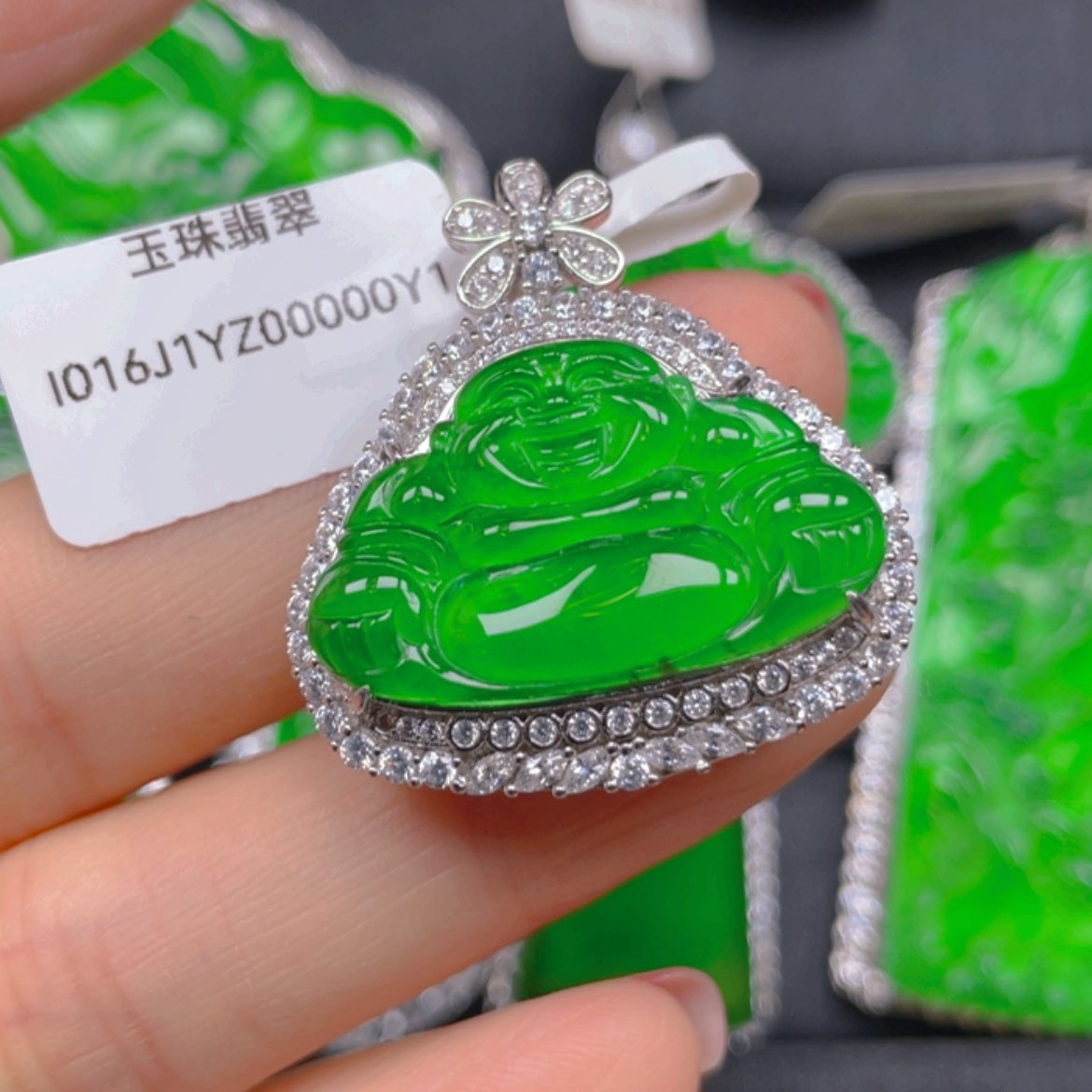 【闪购商品】翡翠颈饰银S925镶嵌吊坠