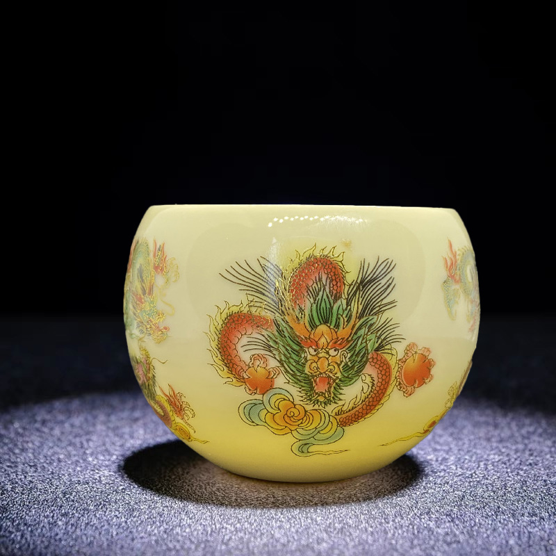 九五之尊龙蛋杯0单个茶杯大号主人杯纯手工陶瓷品茗杯手绘珐琅彩