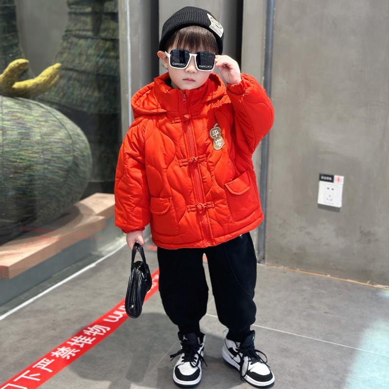 儿童棉服男童棉衣外套2024新款中国风男孩冬款过年服宝宝拜年棉服