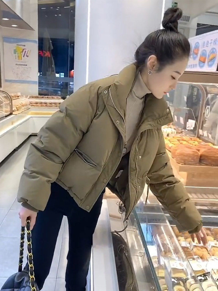 羽绒服2023秋冬季新款女士棉衣棉服夹棉外套小个子短款加绒