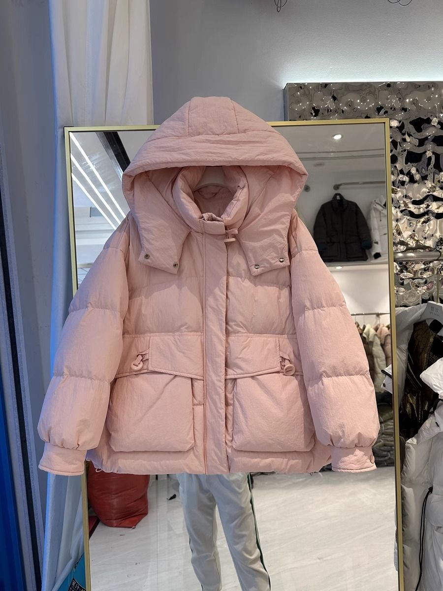 羽绒服2023年新款羽绒棉服女短款连帽小个尚宽松加厚保暖冬