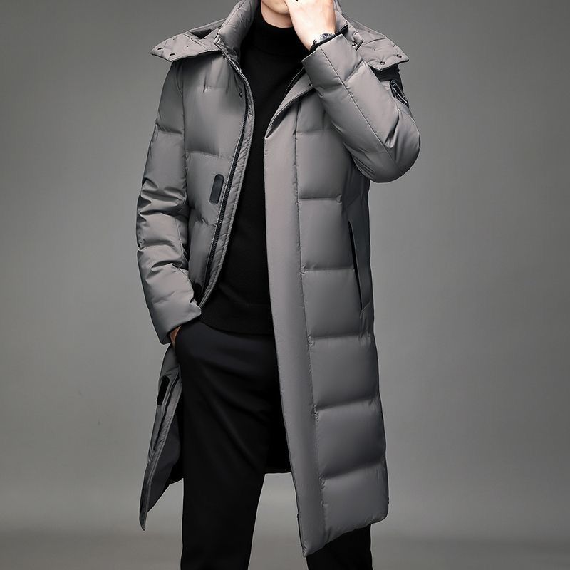 羽绒服羽绒服男士中长款过膝2023冬季新款加厚防寒加大码白