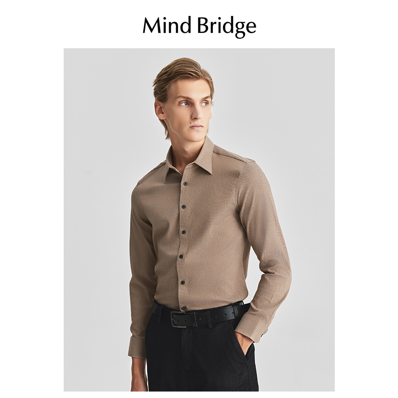 MindBridge【肌理感】长袖通勤衬衫男款新款男士简约商务休闲衬衣