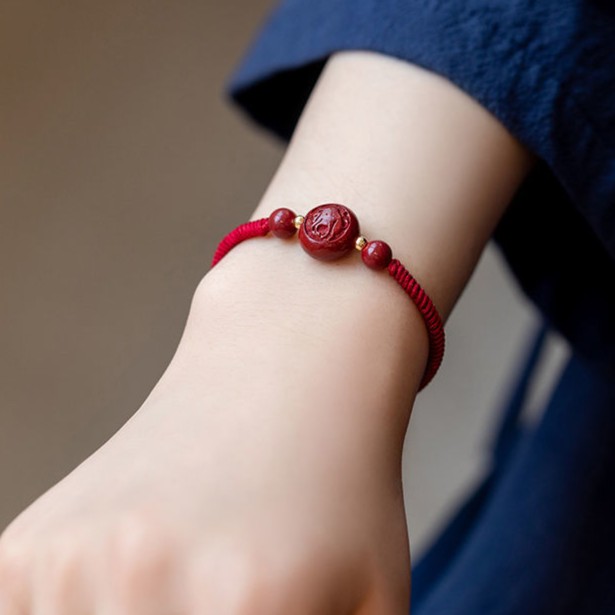 朱砂高含量紫金砂【红手绳十二生肖手串】男女手环本命年吉祥物