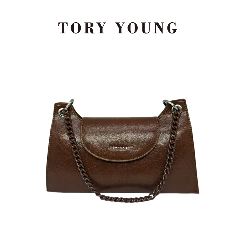 【TY】QYX-25168-可可棕 轻奢高级韩版单肩潮流时尚简约女包