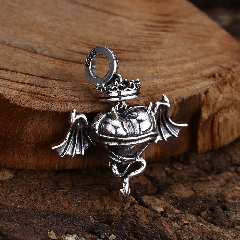 吊坠925银 恶魔与天使吊坠 百搭项链流行挂坠